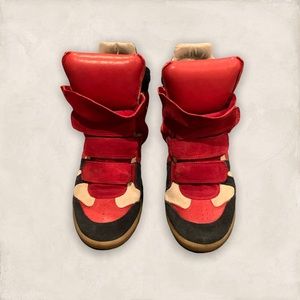 Isabel Marant Bekett Sneaker (Red, Navy, Cream)